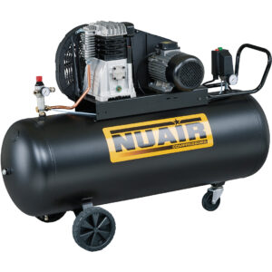 Compresseur NUAIR -  à piston - bicylindres en V  - 3 CV - 200 litres - 230v - entrainement par courroie -  GARANTIE 2 ANS