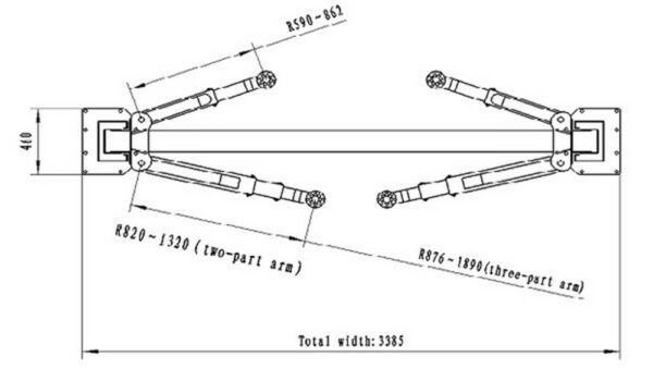 Pont élévateur 2 colonnes 4000 kg 230V ou 380v avec déverrouillage automatique Premium FALCO VL35F230 – Image 10