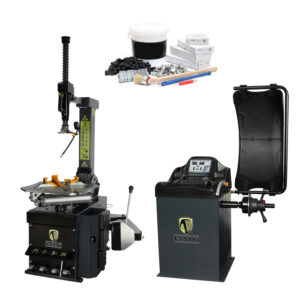 Pack Medium 230v :  Démonte-pneus 24" avec colonne basculante + équilibreuse automatique 24"