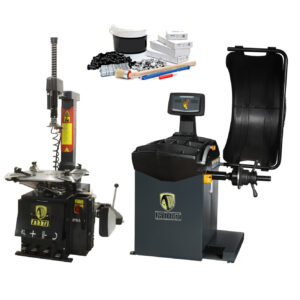 Pack Performance : Démonte-pneu Automatique 380v 24″ double Vitesse + Equilibreuse de roues avec laser 24" automatique ZH827A - FABBRI