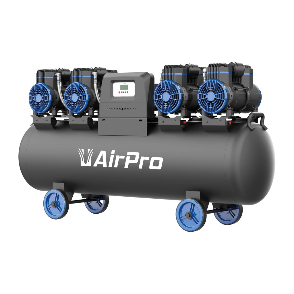Compresseur sans huile 4x2cv - réservoir 120L - 400V