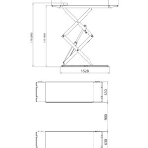 Pont élévateur à double ciseaux 3500kg -  400V - VL8235A – Image 3
