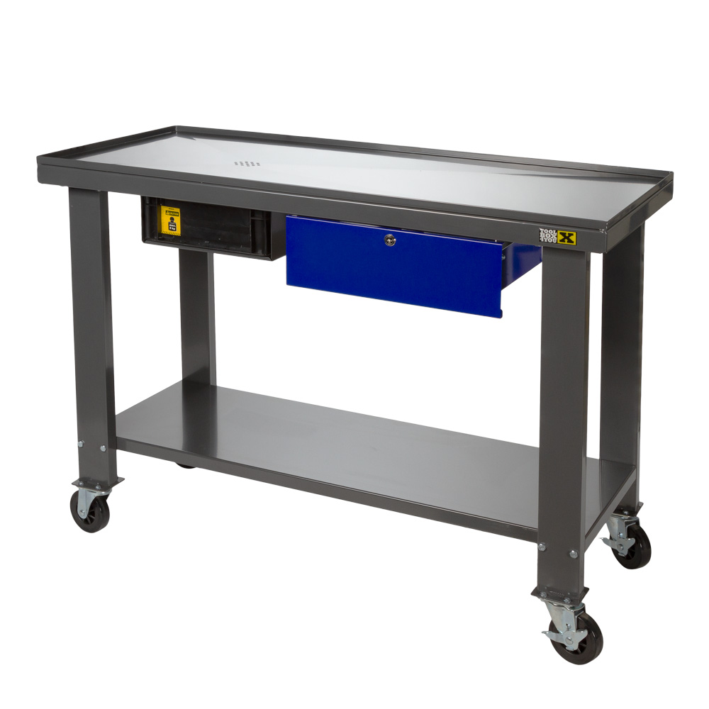 Table de travail avec récupération d'huile