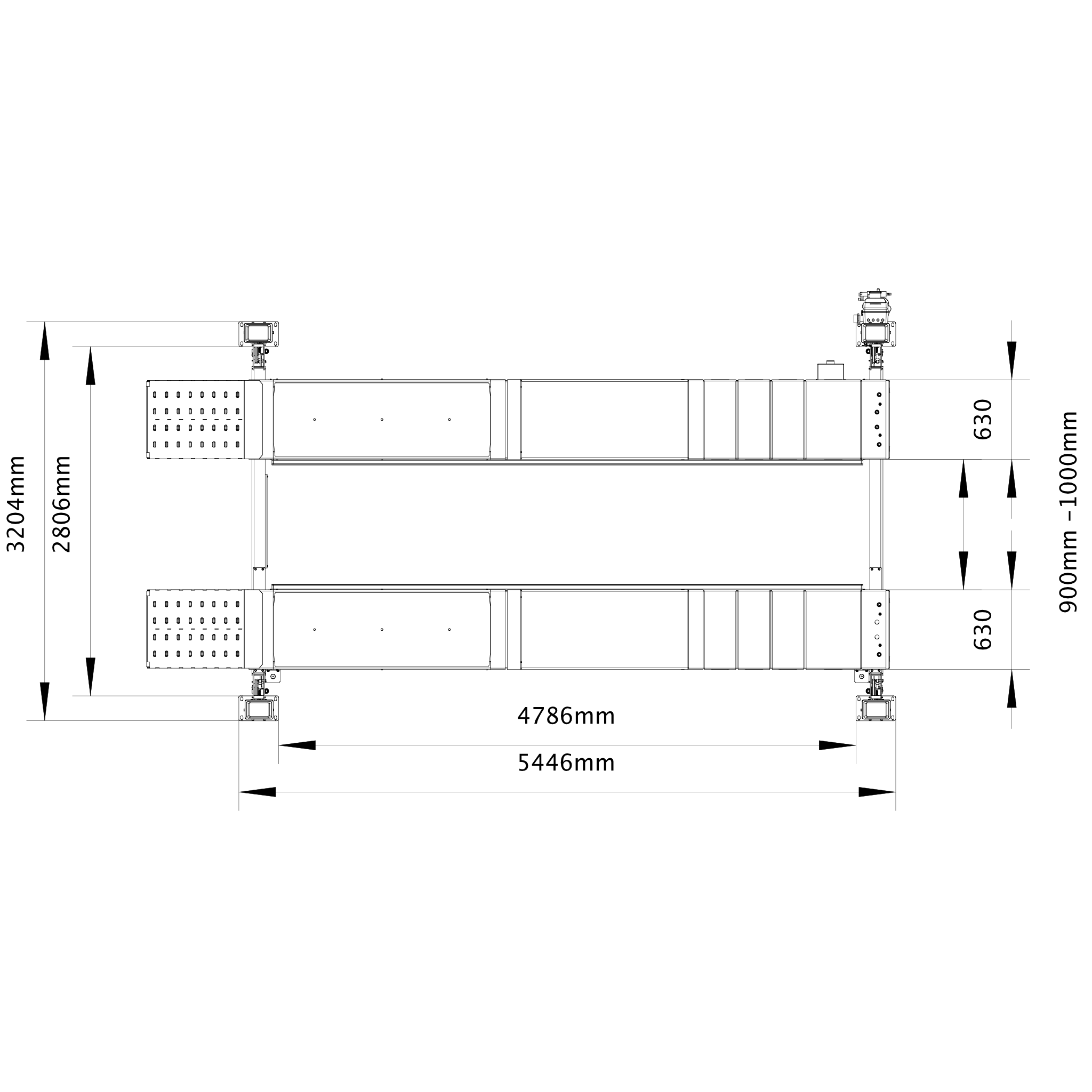 4 colonnes 5 Tonnes avec double élévateur à ciseaux - Königstein KN3450DT – Image 2