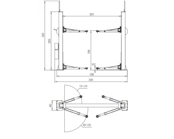 Pont élévateur 2 colonnes 4000 kg avec déverrouillage manuel INVENTO EL S40M – Image 9