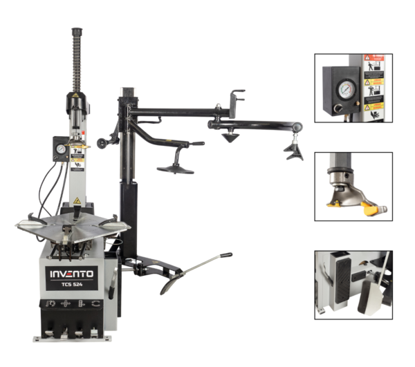 Démonte-pneus double vitesse 26" 380v + bras auxiliaire 3D - INVENTO TCS 524 2V HA – Image 2