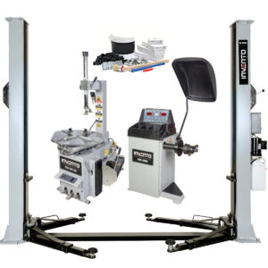 PACK GARAGE BASIC : Démonte-pneu 23" 230v + Equilibreuse + Pont élévateur 2 colonnes