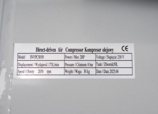 Compresseur à piston INVENTO 50 litres, 8 bar, 230 V, 175 l/min – Image 12