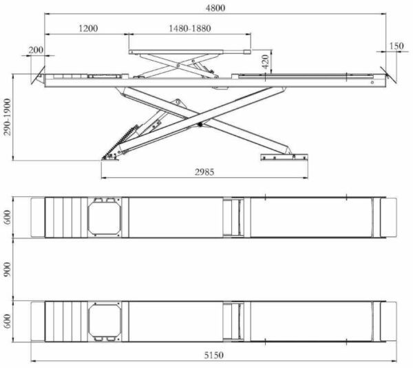 Plateforme élévatrice à ciseaux géométrie 4,5T avec élévateur ciseaux auxiliaire intégré - INVENTO SL 450 LTPD – Image 3