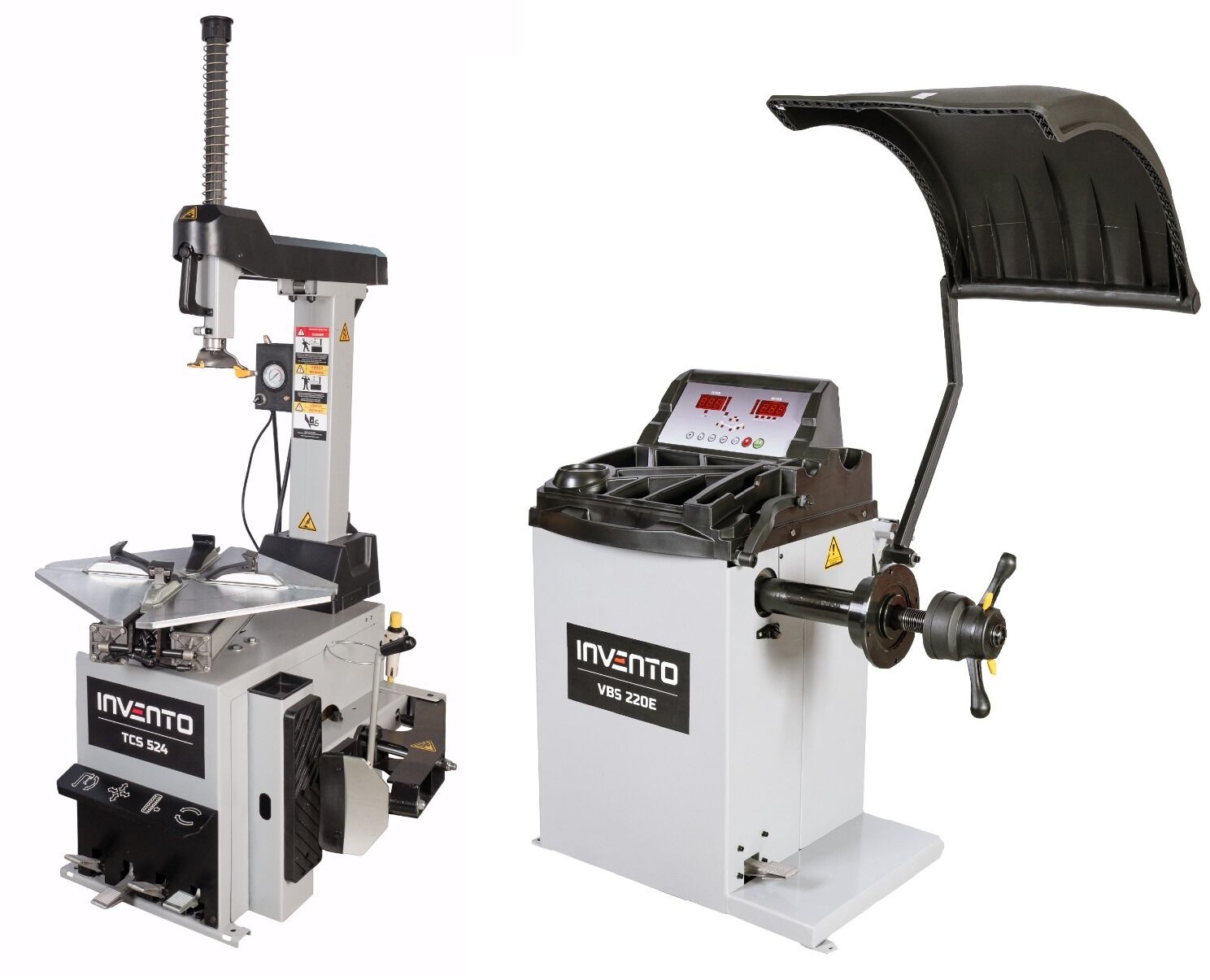 Pack Express : Démonte-pneu double vitesse 26″ colonne basculante 380v + Equilibreuse 24″ avec pointeur laser – Image 2