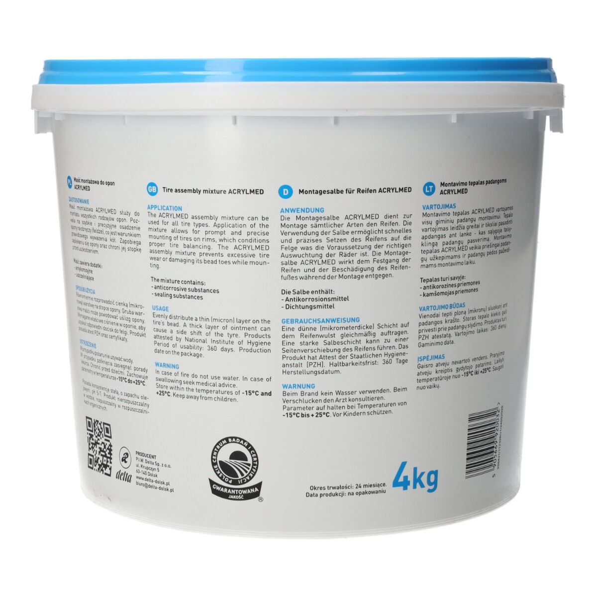 Pâte de montage hivernale pour pneus ACRYLMED (Blue Delta) - 4 kg – Image 6