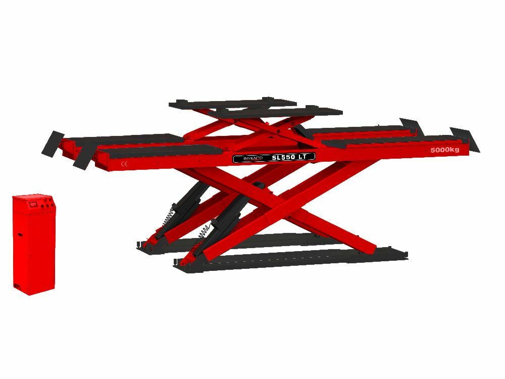 Pont élévateur ciseaux géométrie 5m - 5T - avec élévateur auxiliaire intégré - INVENTO SL 550 LT – Image 2