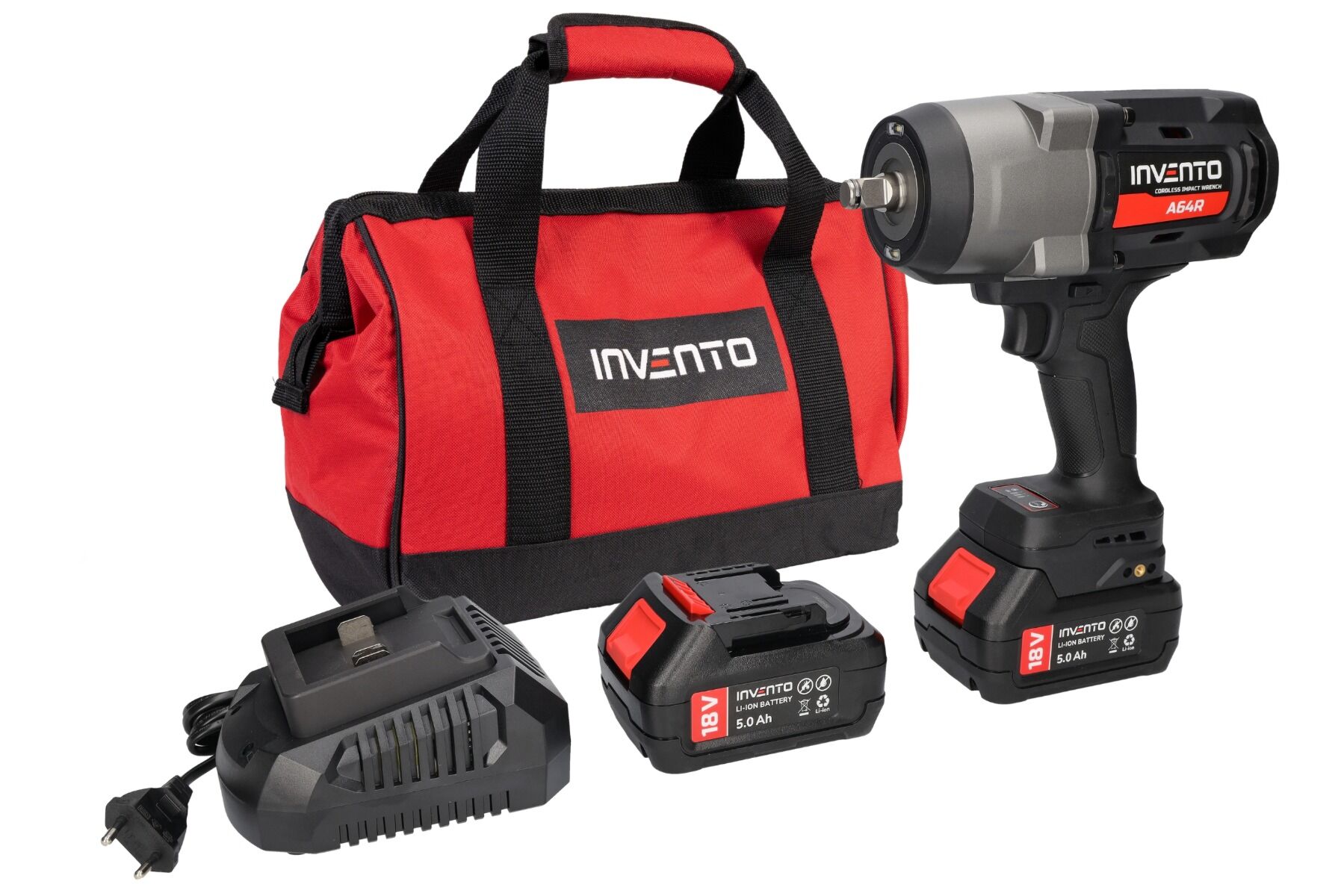 Clé à chocs sans fil INVENTO 1880 Nm 1/2" (2 batteries 4 Ah, sac, chargeur) – Image 2