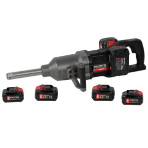 Clé à chocs sans fil INVENTO A69RL, 4000 Nm, tige longue de 25,4 mm (1") - Jeu de 4 x 8 Ah