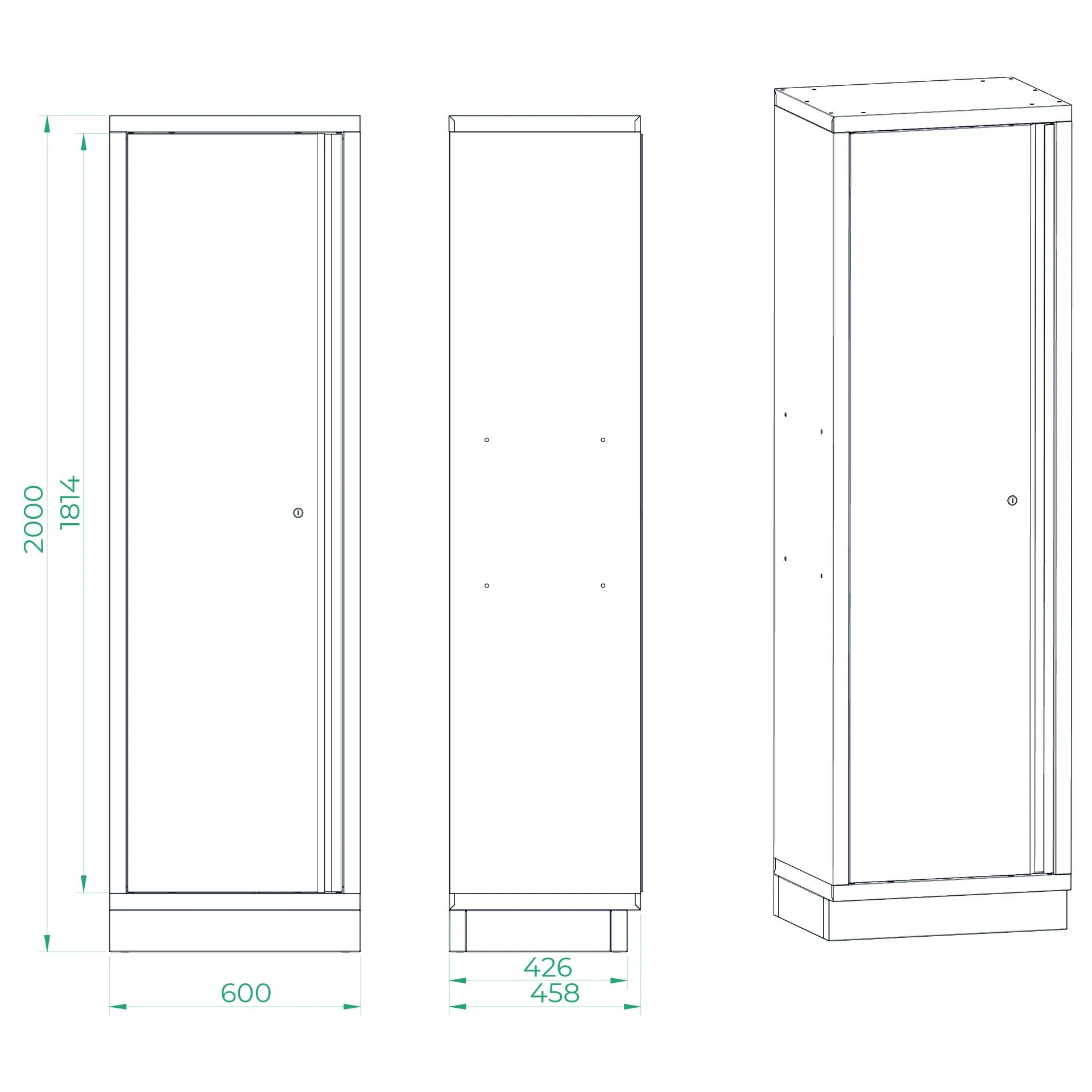 Armoire sur pied à 1 porte – Image 3