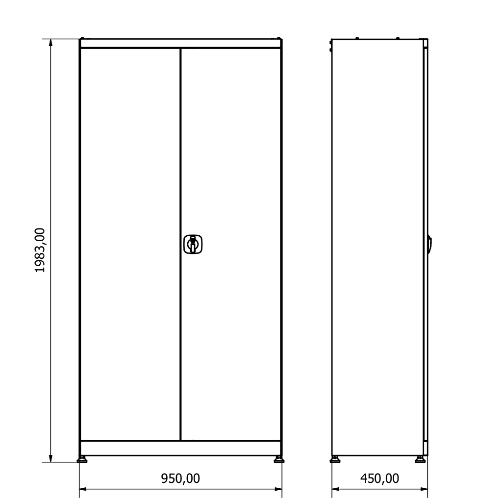 Armoire à outils en métal 2 portes incl. 2 tiroirs – Image 3