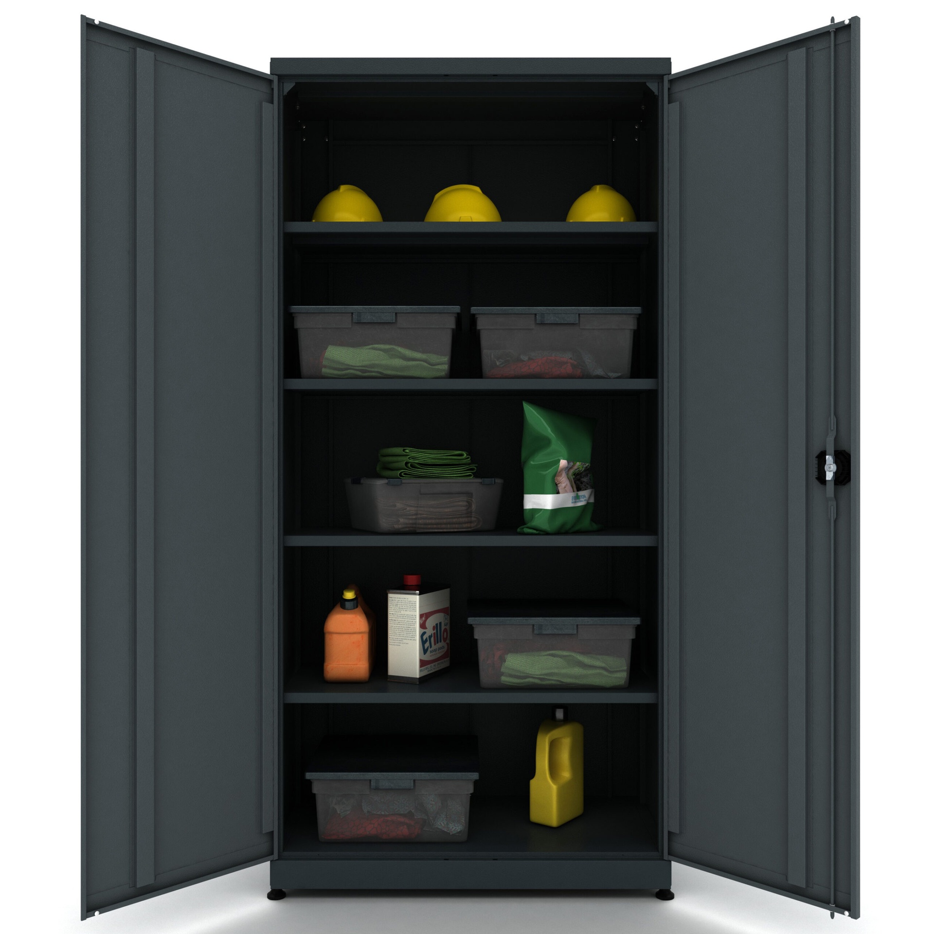 Armoire à outils métallique 2 portes avec 4 étagères – Image 5