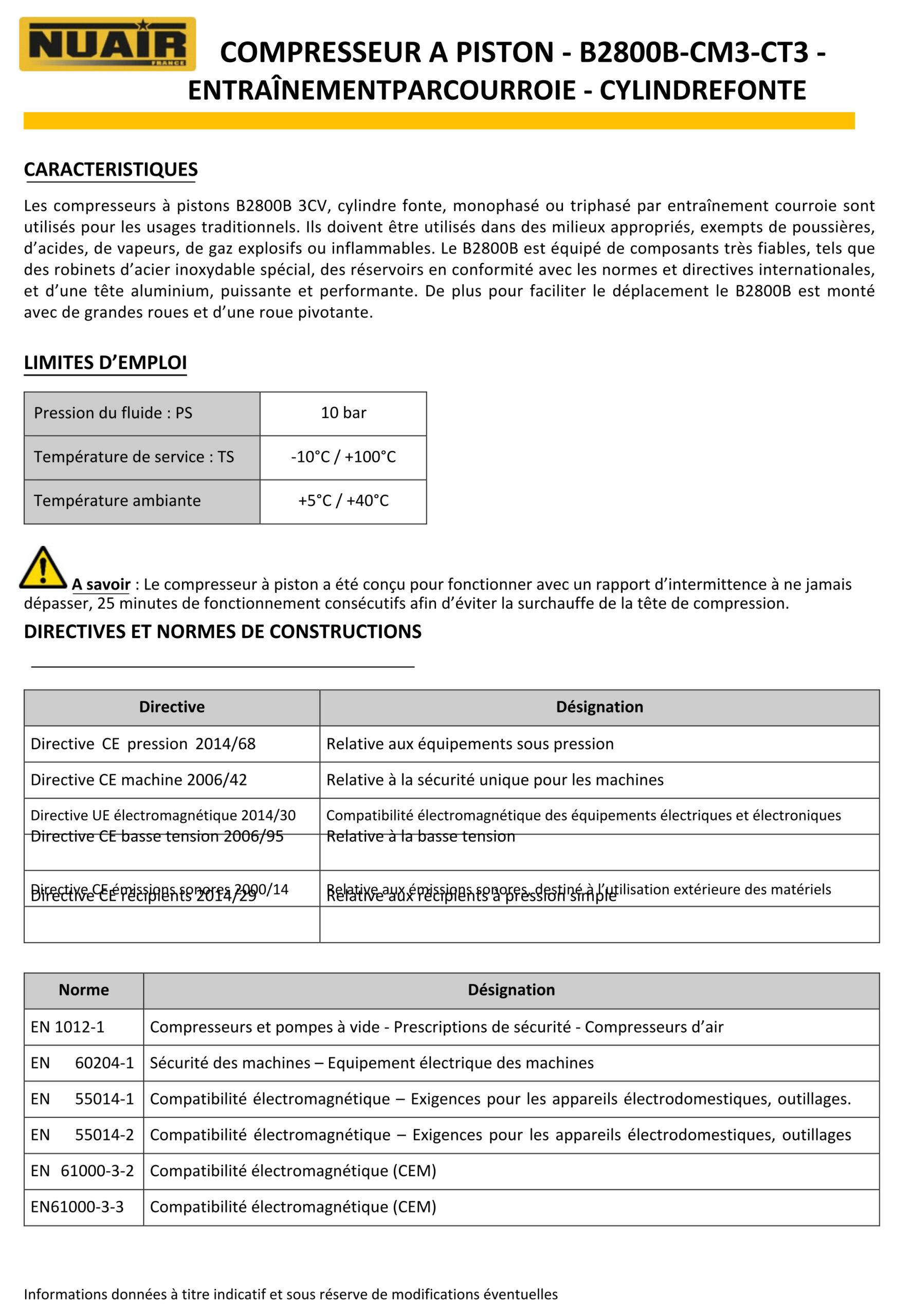 Compresseur à piston 3 CV - 100 litres - 230 V - B2800B/100CM3 – Image 4
