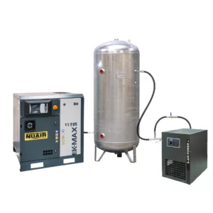 Pack compresseur à vis - 11 kW - 10 bar + cuve 500L + sécheur - K-MAX 11/10/VS/500VG/ES
