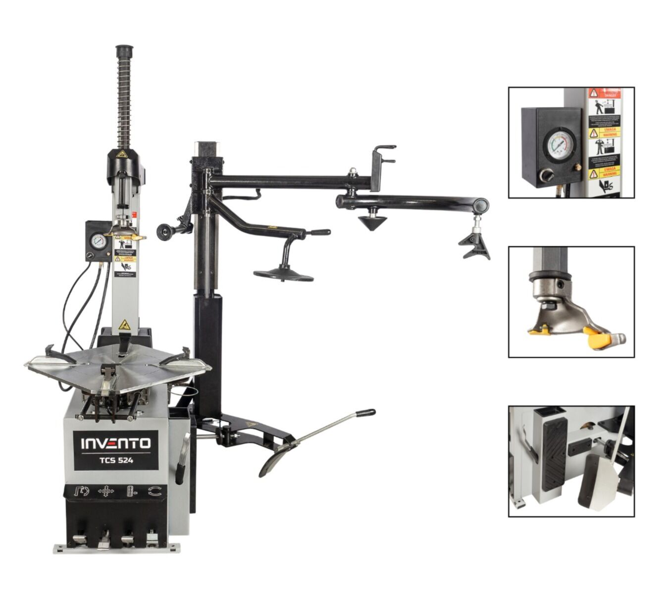 Démonte-pneu vitesse variable 26″ 230v avec bras d’assistance runflat - INVENTO TCS 524 MI HA – Image 5