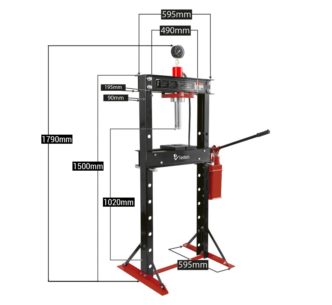 Presse hydraulique à double pompe 20T - REDATS H-370 – Image 2