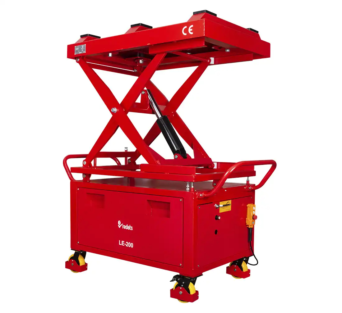Table élévatrice mobile à ciseaux pour batteries, boîtes de vitesses et moteurs 230V 1T - REDATS LE-200